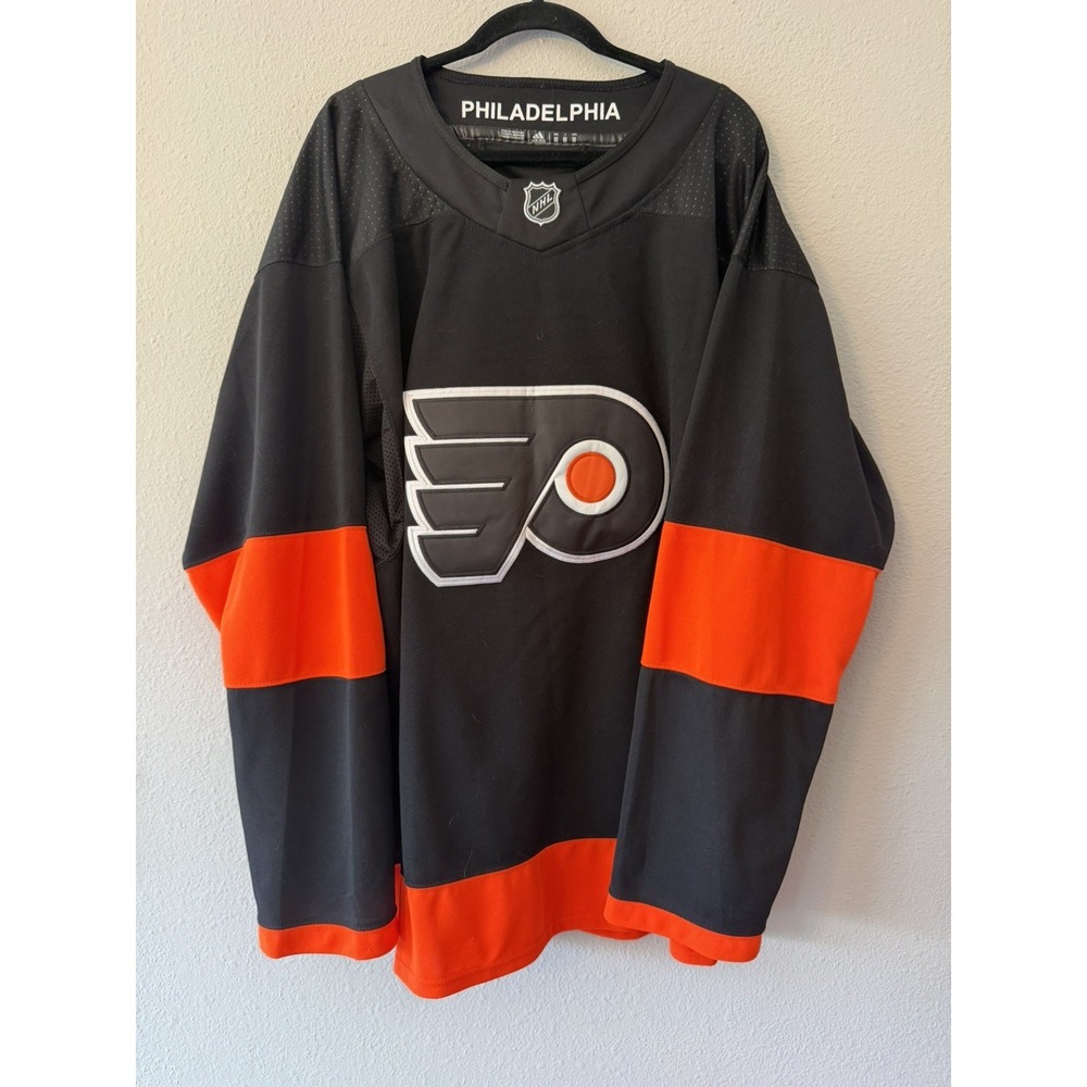 adidas Philadelphia Flyers NHL Men's Hockey Jersey Size 60 Black Alternative EUC
